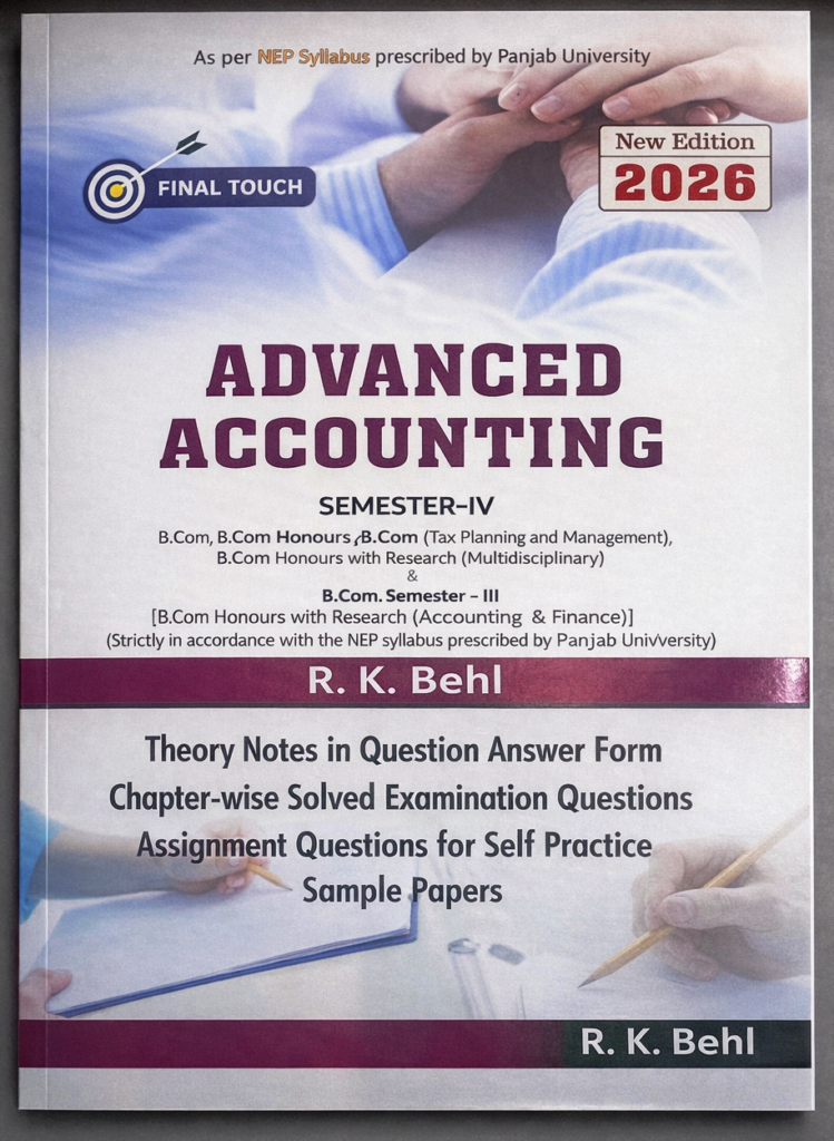 Final Touch Advanced Accounting For Bcom 4th Sem | NEP - Bharatiyam Store