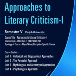 UNIMAX Approaches to Literary Criticism 1 | NEP